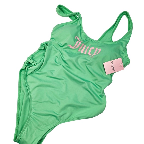 Juicy Couture Mint Green One Piece Swimsuit Size XL‎ Side Bows JUC25097 NWT - Picture 1 of 6